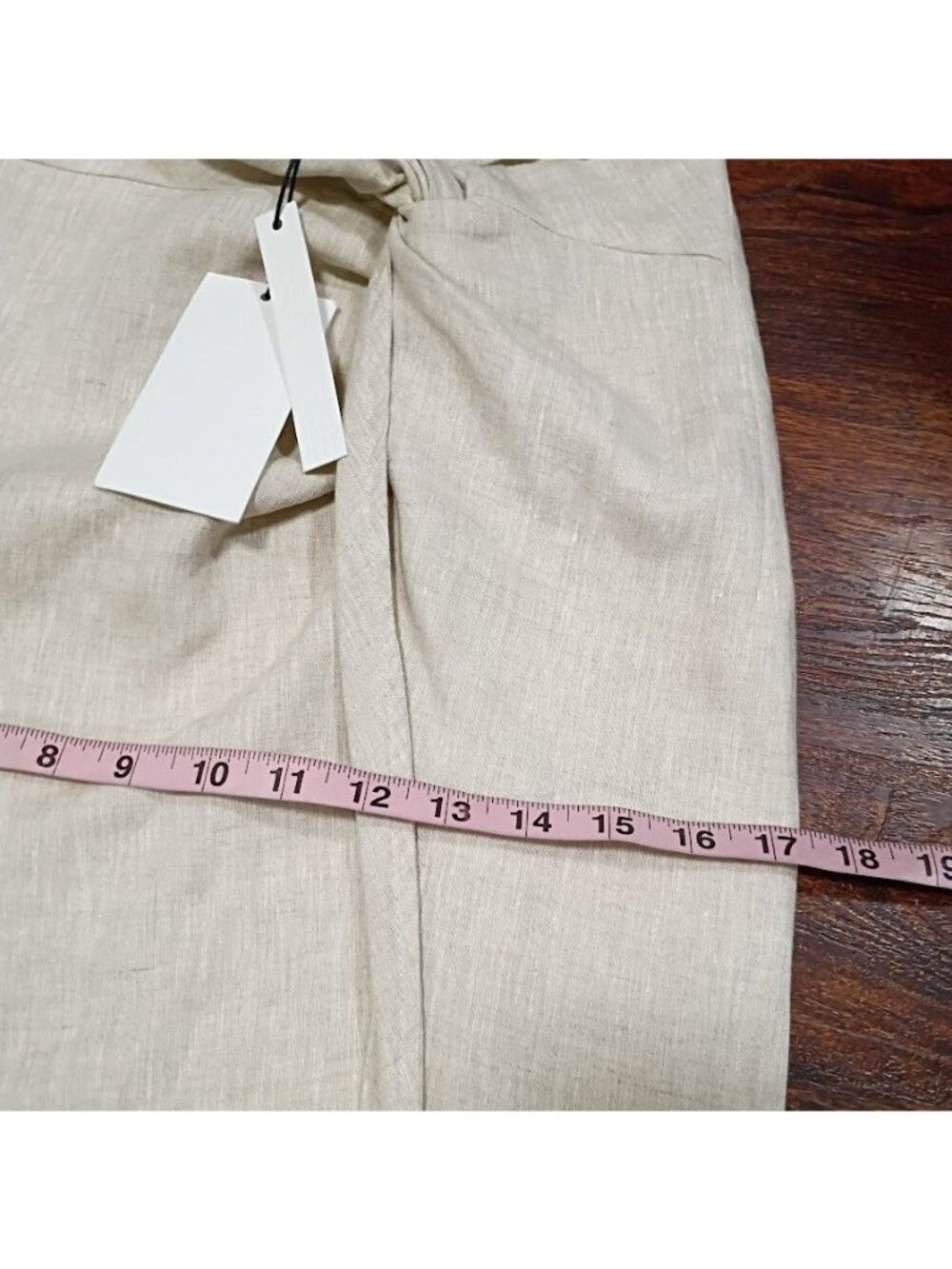 Lisa Maree Linen Tan Beige long Skirt Sz S Linen Blend Wrap Style NWT - Picture 9 of 15